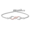 Thumbnail Image 1 of Diamond Infinity Bolo Bracelet 1/10 ct tw Sterling Silver/10K Rose Gold