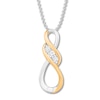 Thumbnail Image 1 of Diamond Infinity Necklace 1/10 ct tw Sterling Silver/10K Gold