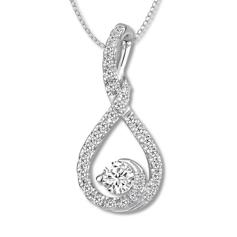 Main Image 1 of Diamond Necklace 1/2 ct tw Round 18K White Gold