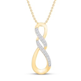 Diamond Infinity Necklace 1/15 ct tw 10K Yellow Gold