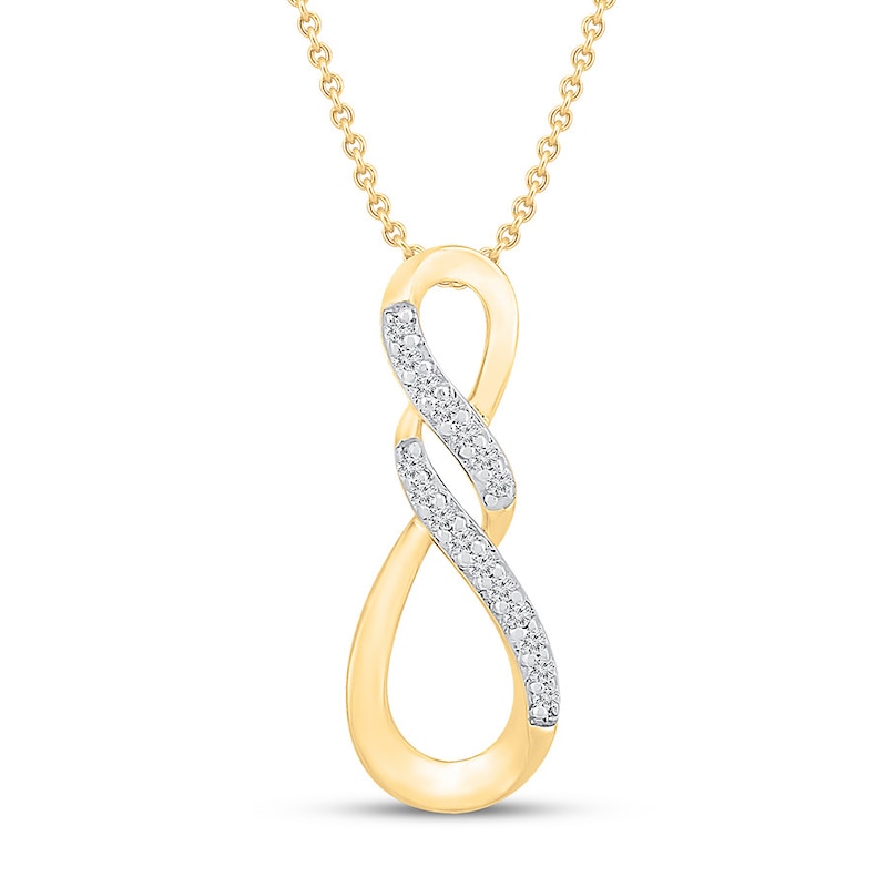Diamond Infinity Necklace 1/15 ct tw 10K Yellow Gold