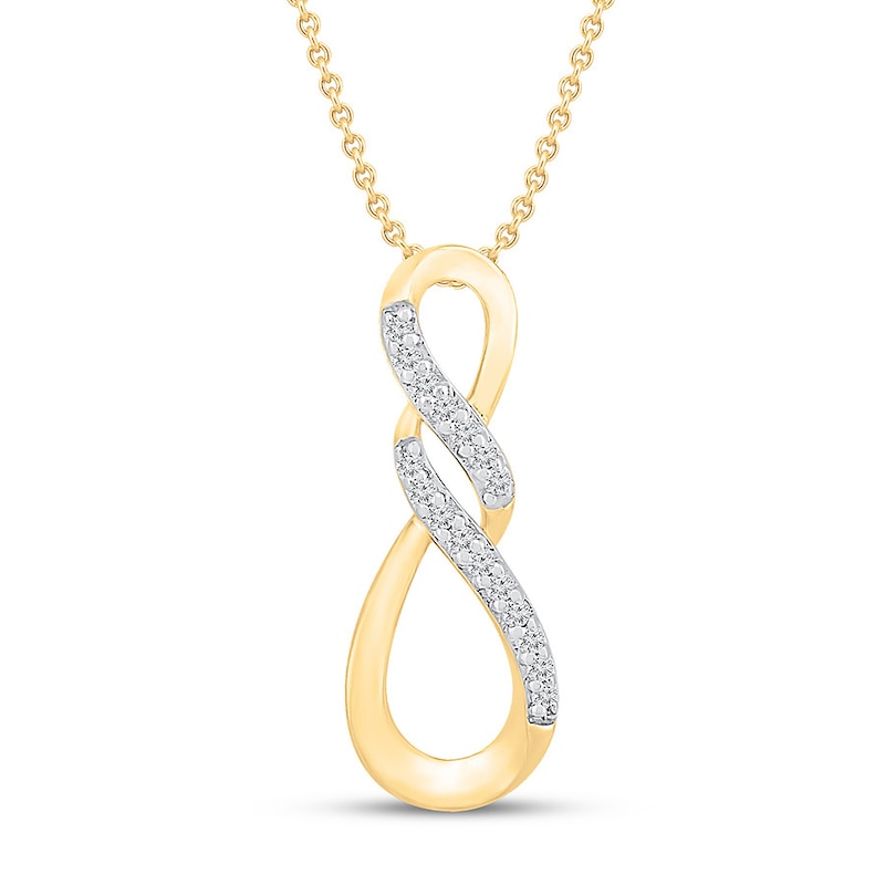 Main Image 1 of Diamond Infinity Necklace 1/15 ct tw 10K Yellow Gold