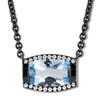 Thumbnail Image 0 of House of Virtruve Blue Topaz & Diamond Necklace Sterling Silver