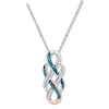 Thumbnail Image 0 of Blue/White Diamonds 1/4 ct tw Necklace Sterling Silver/10K Gold