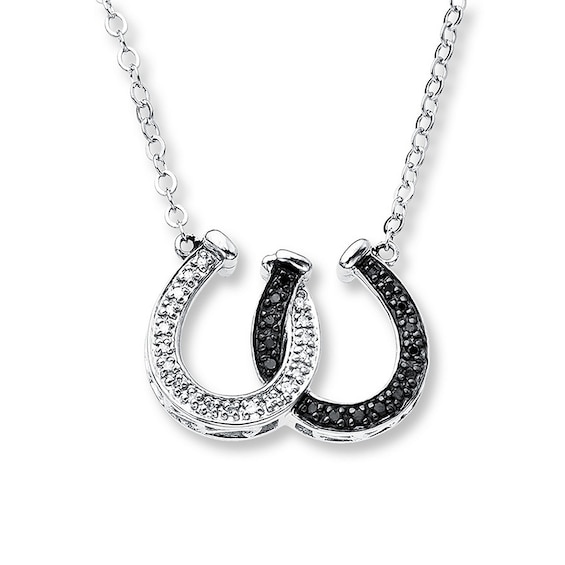Horseshoe Necklace 1/8 ct tw Diamonds Sterling Silver | Jared