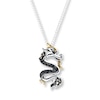 Thumbnail Image 1 of Dragon Necklace 1/8 ct tw Diamonds Sterling Silver/10K Gold