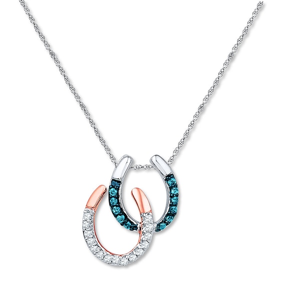 Horseshoe Necklace 1/6 ct tw Diamonds Sterling Silver/10K Gold | Jared