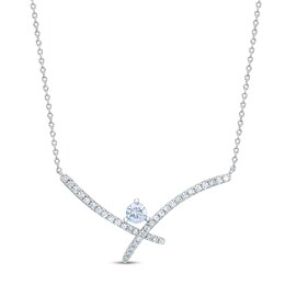 THE LEO First Light Diamond Necklace 5/8 carat Round 14K White Gold