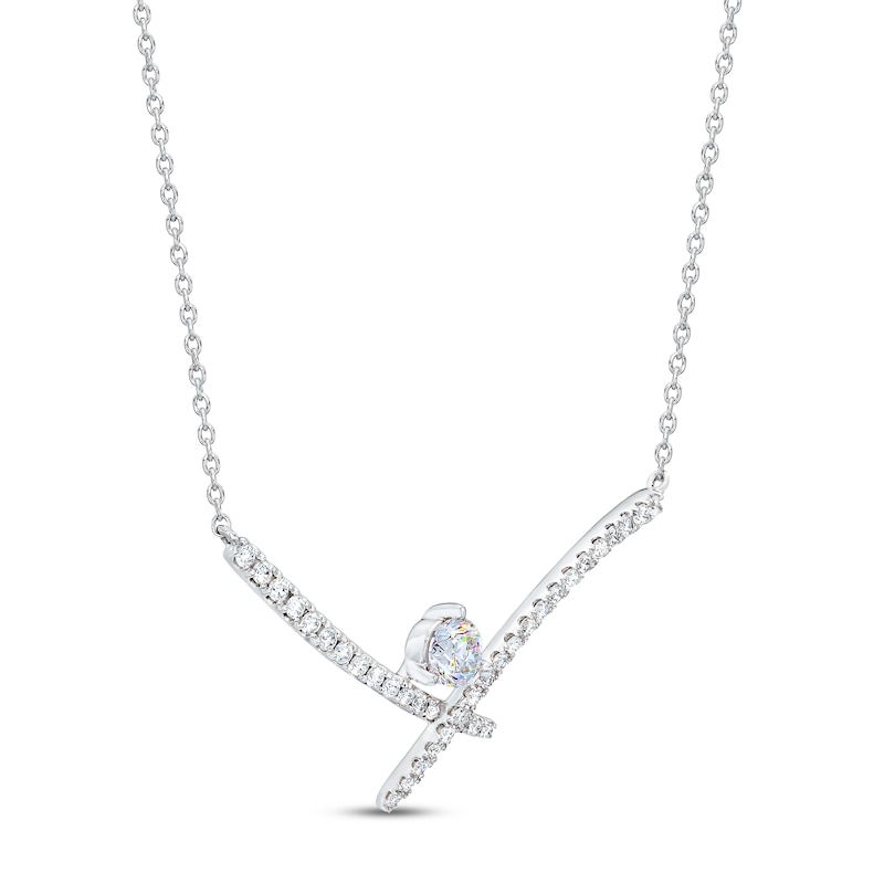 THE LEO First Light Diamond Necklace 5/8 carat Round 14K White Gold