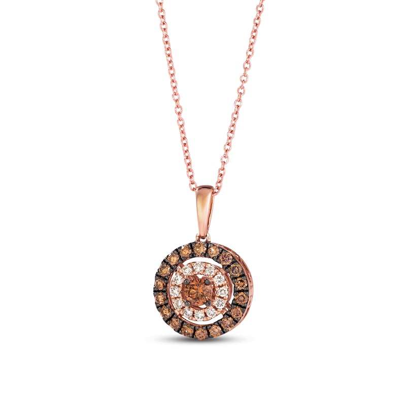 Main Image 1 of Le Vian Crème Brûlée Diamond Necklace 1/2 ct tw Round 14K Strawberry Gold