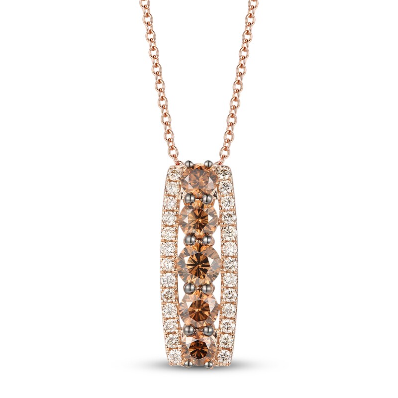 Main Image 1 of Le Vian Chocolate Diamond Necklace 1-7/8 ct tw 14K Strawberry Gold