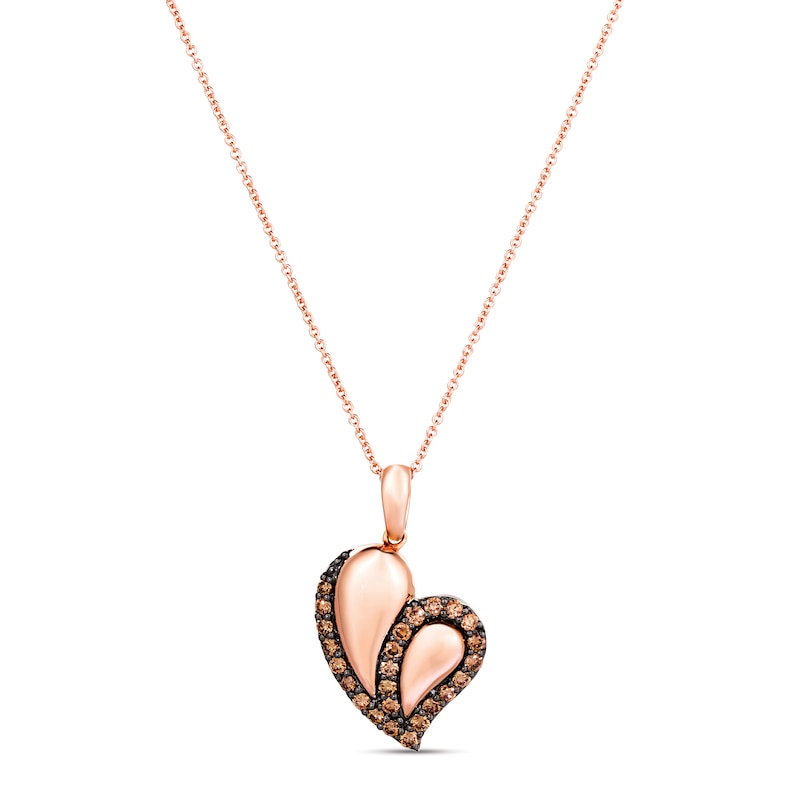 Le Vian Chocolate Diamond Necklace 1/2 ct tw 14K Strawberry Gold