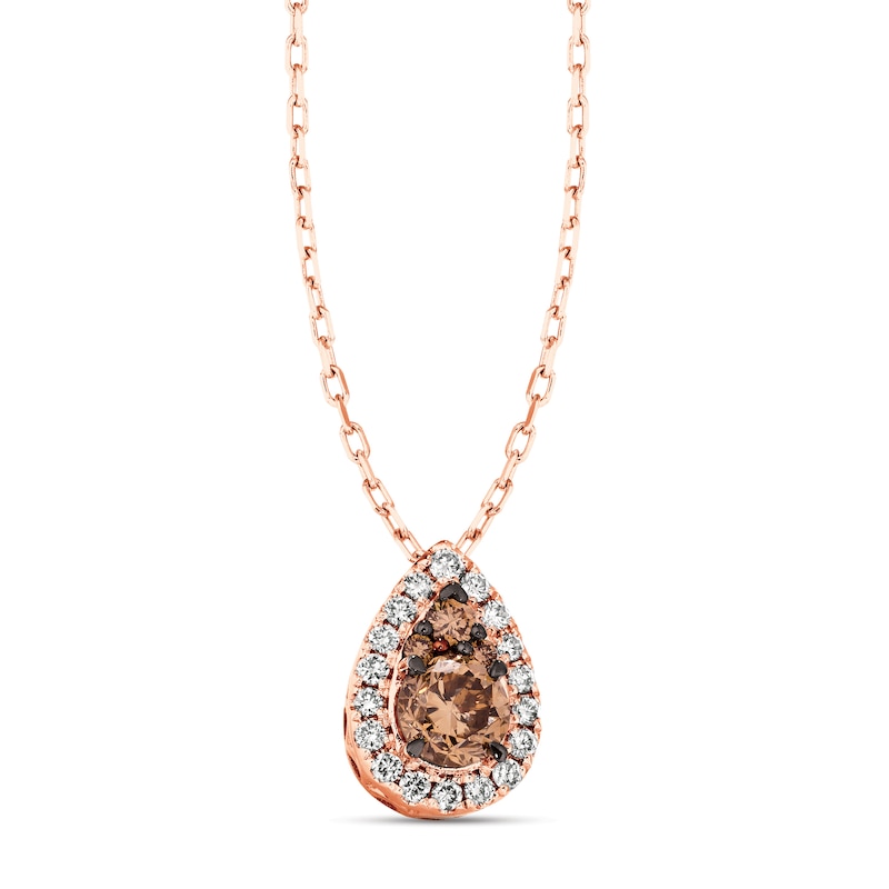 Main Image 1 of Le Vian Chocolate Diamond Necklace 1/2 ct tw 14K Strawberry Gold
