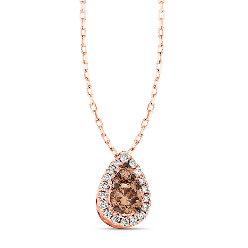 Le Vian Chocolate Diamond Necklace 1/2 ct tw 14K Strawberry Gold