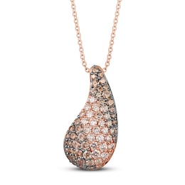 Le Vian Diamond Necklace 1 1/6 ct tw Round 14K Strawberry Gold