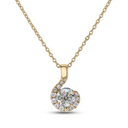 THE LEO First Light Diamond Necklace 7/8 ct tw Round 14K Yellow Gold