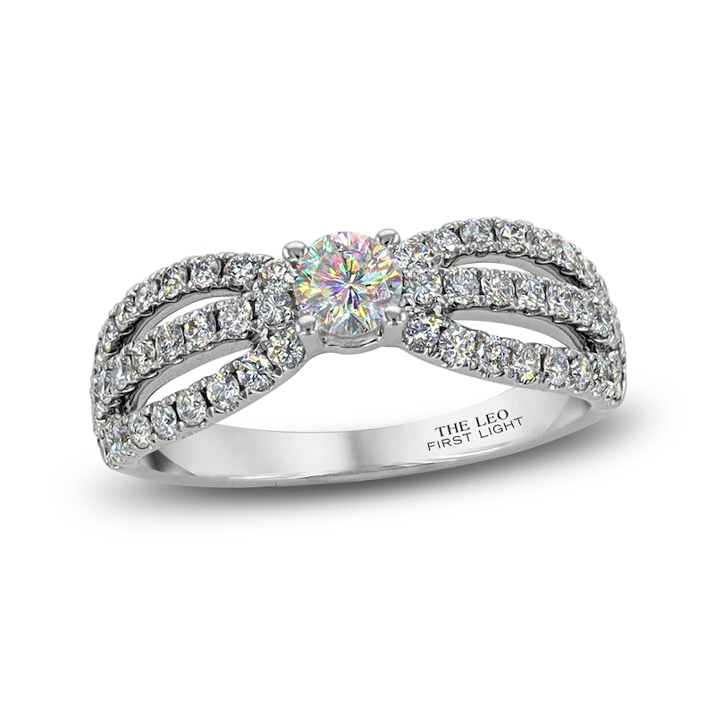 Main Image 1 of THE LEO First Light Diamond Ring 1 ct tw Round 14K White Gold