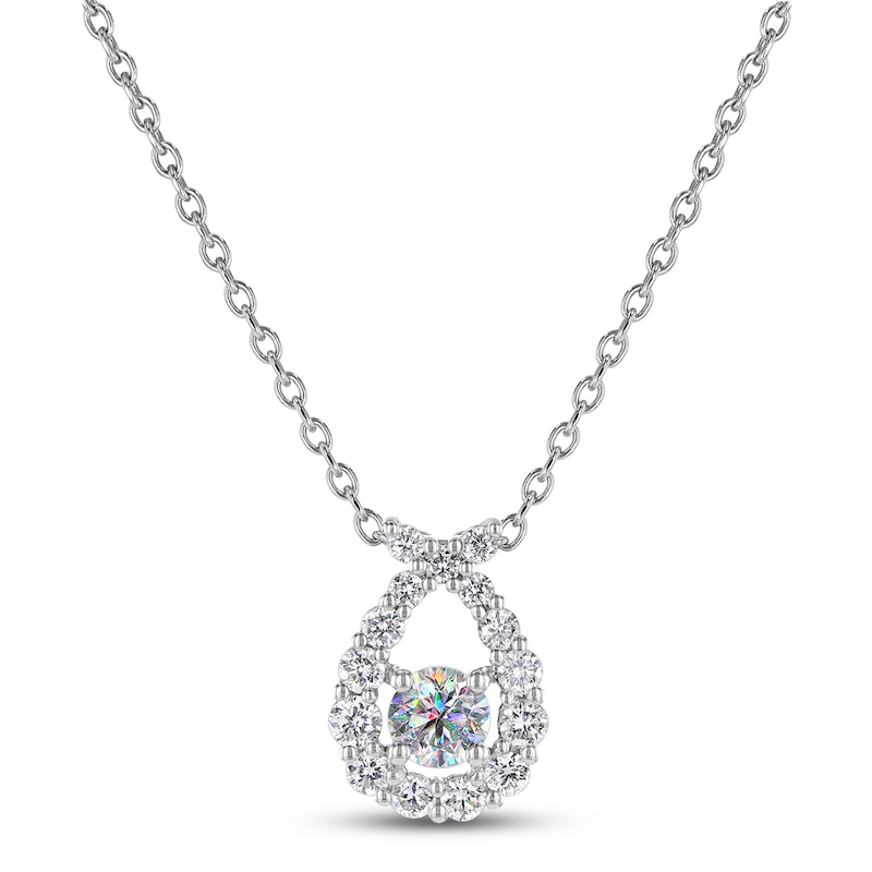 Main Image 1 of THE LEO First Light Diamond Necklace 1/2 ct tw Round 14K White Gold