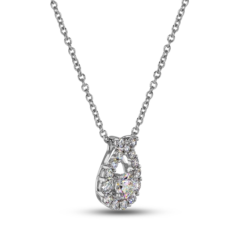 Main Image 2 of THE LEO First Light Diamond Necklace 1/2 ct tw Round 14K White Gold