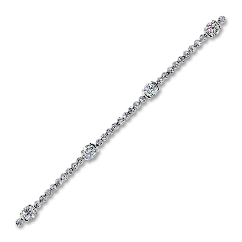 Main Image 2 of THE LEO First Light Diamond Bracelet 2-1/2 ct tw Round 14K White Gold