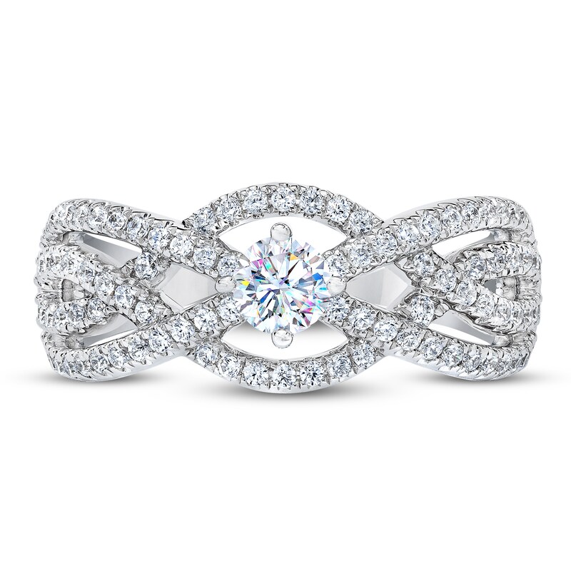 THE LEO First Light Diamond Ring 3/4 ct tw Round 14K White Gold