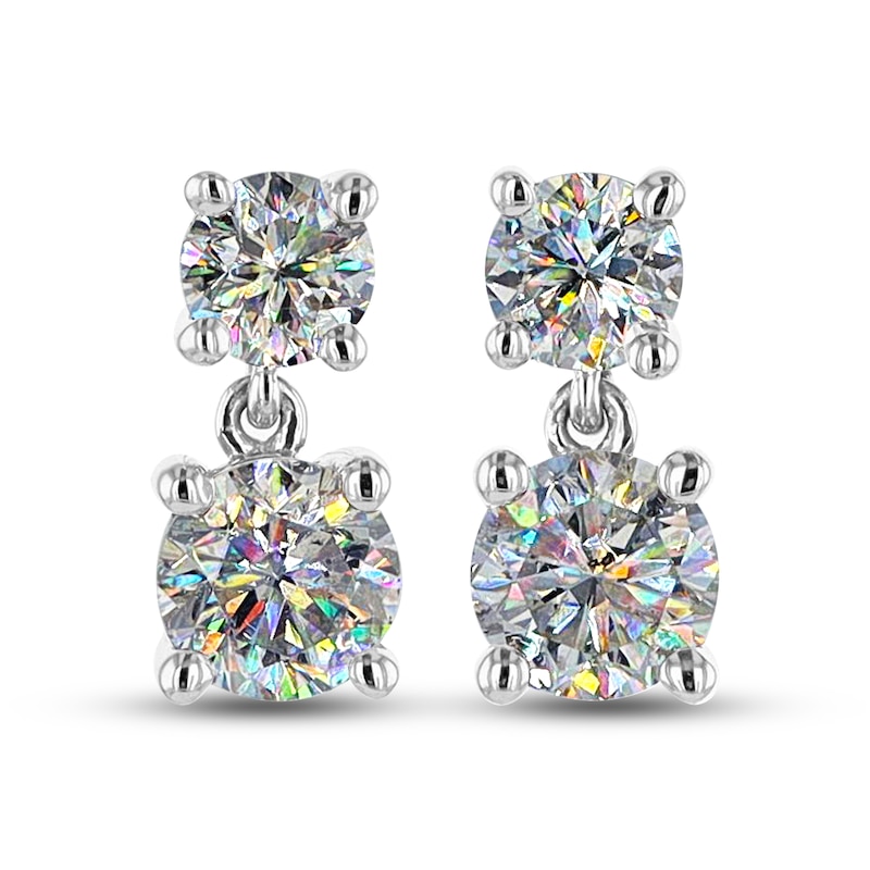 THE LEO First Light Diamond Earrings 1-1/5 ct tw Round 14K White Gold