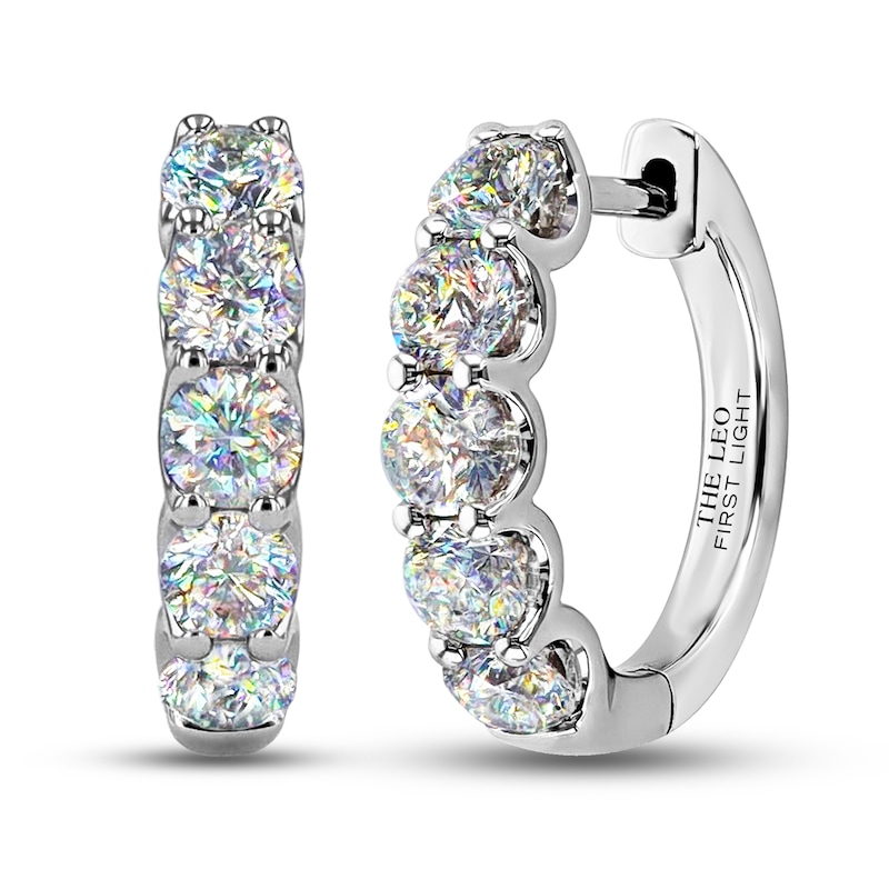 THE LEO First Light Diamond Earrings 2 ct tw Round 14K White Gold