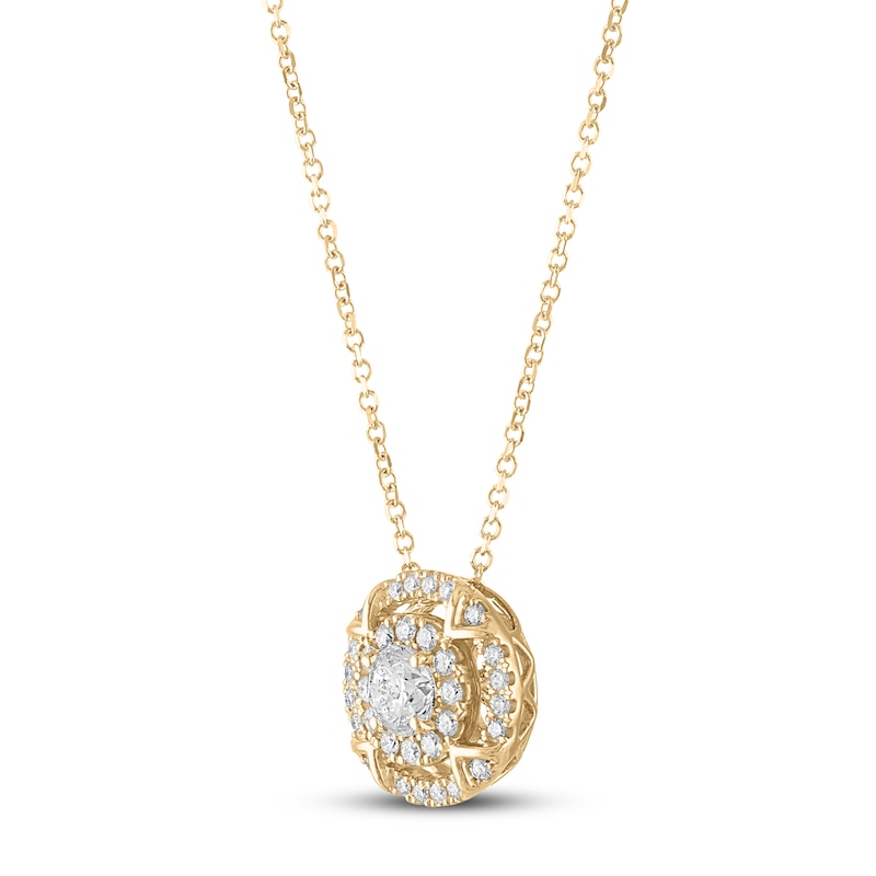 Vera Wang WISH Diamond Necklace 3/4 ct tw Round 10K Yellow Gold