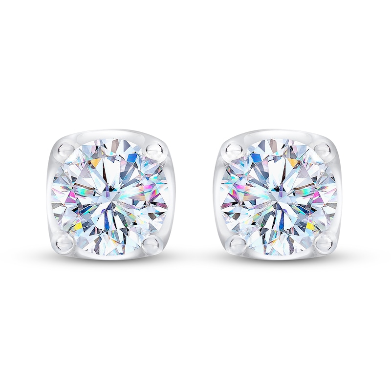Main Image 3 of THE LEO First Light Diamond Solitaire Stud Earrings 1/4 ct tw Round 14K White Gold (I1/I)