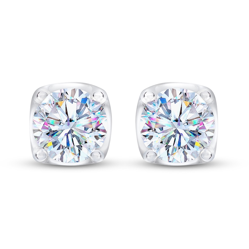 THE LEO First Light Diamond Solitaire Stud Earrings 1/4 ct tw Round 14K White Gold (I1/I)