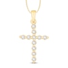 Thumbnail Image 0 of Hearts Desire Diamond Cross Necklace 1/4 ct tw Round 18K Yellow Gold