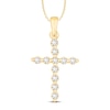 Thumbnail Image 1 of Diamond Cross Necklace 1/4 ct tw Round 18K Yellow Gold