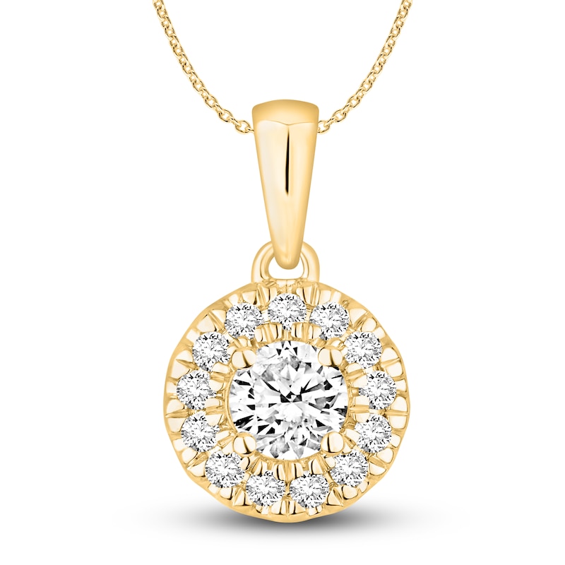 Diamond Necklace 1/2 ct tw Round 18K Yellow Gold