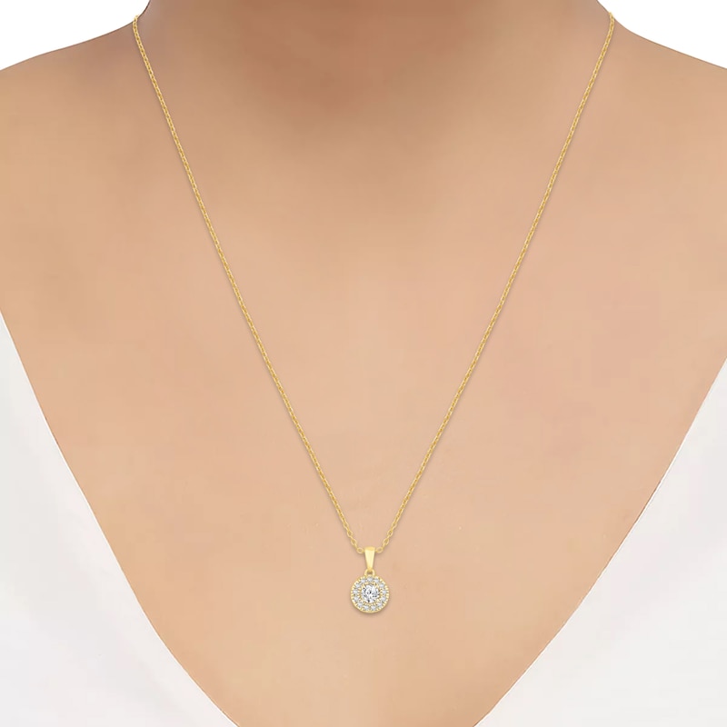 Main Image 3 of Diamond Necklace 1/2 ct tw Round 18K Yellow Gold