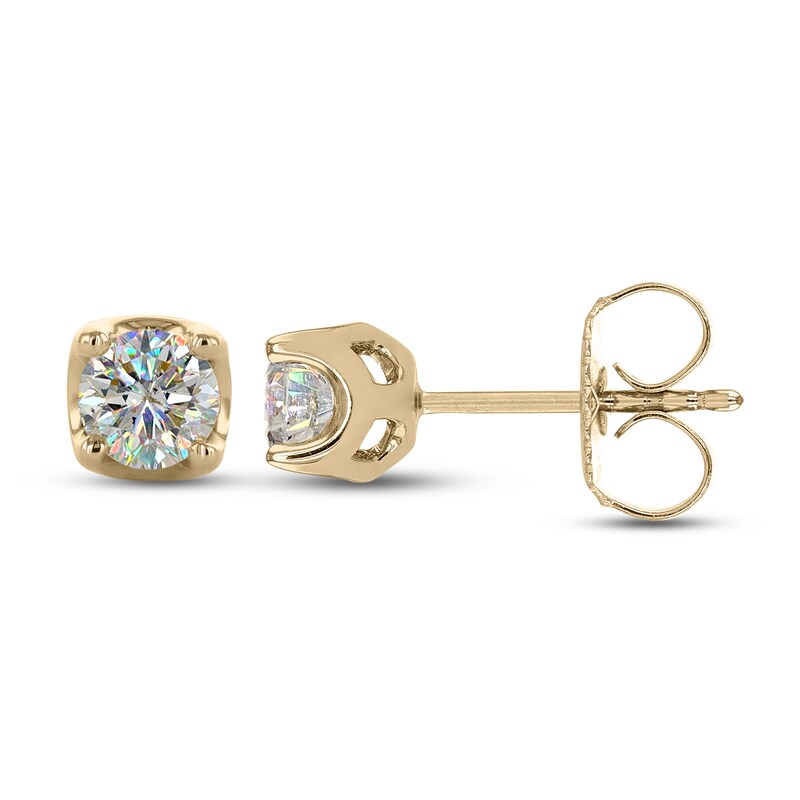 Main Image 3 of THE LEO First Light Diamond Solitaire Earrings 3/4 ct tw 14K Yellow Gold (I1/I)