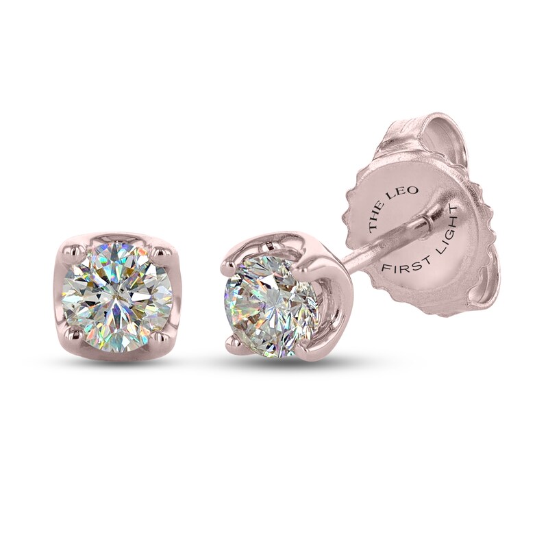 THE LEO First Light Diamond Solitaire Earrings 3/4 ct tw 14K Rose Gold (I1/I)