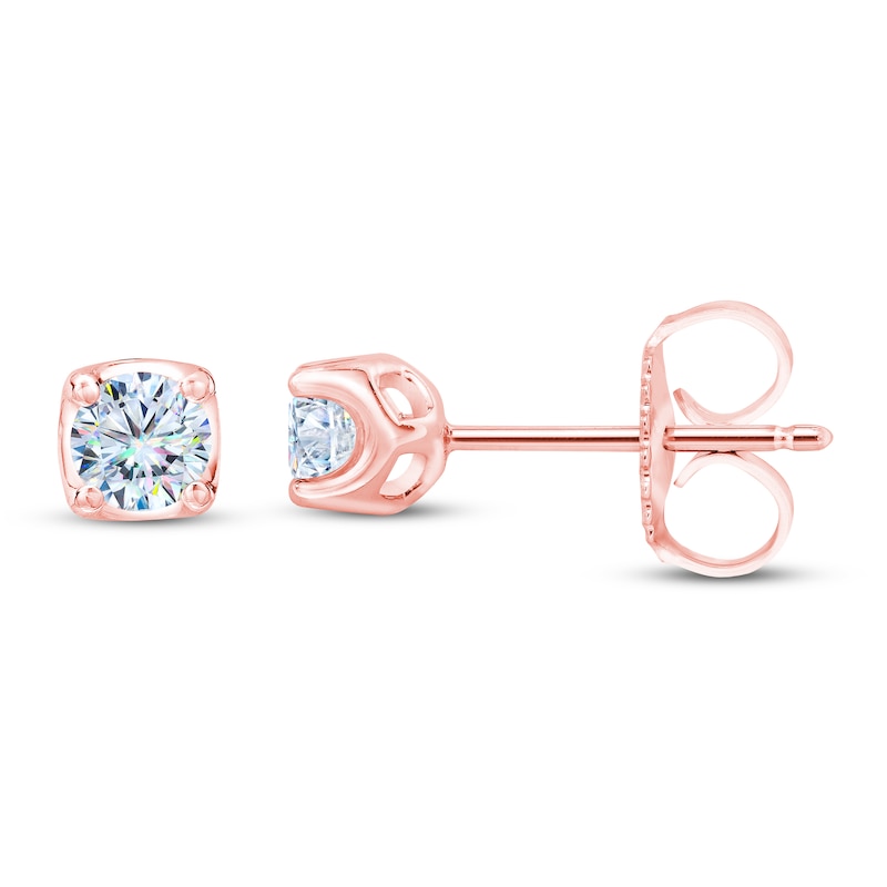 Main Image 2 of THE LEO First Light Diamond Solitaire Earrings 1/2 ct tw 14K Rose Gold (I1/I)