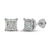 THE LEO First Light Diamond Solitaire Princess Earrings 2 ct tw 14K White Gold (I1/I)
