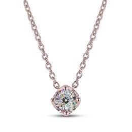 THE LEO First Light Diamond Solitaire Necklace 1/4 carat Round 14K Rose Gold (I1/I)