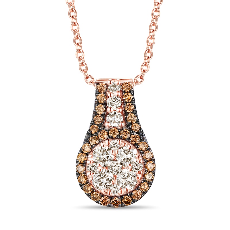 Main Image 1 of Le Vian Diamond Necklace 1/2 ct tw Round 14K Strawberry Gold