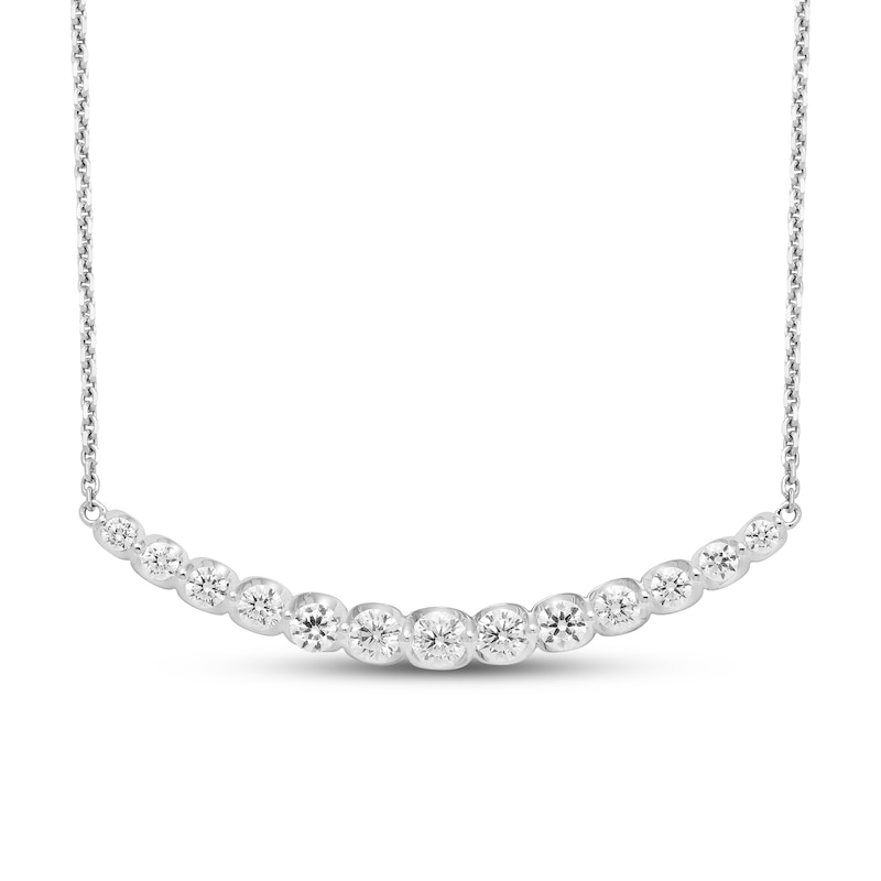 Main Image 1 of Diamond Necklace 1-3/8 ct tw Round 18K White Gold