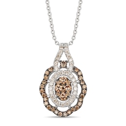 Le Vian Diamond Necklace 1-1/6 ct tw Round 14K Vanilla Gold