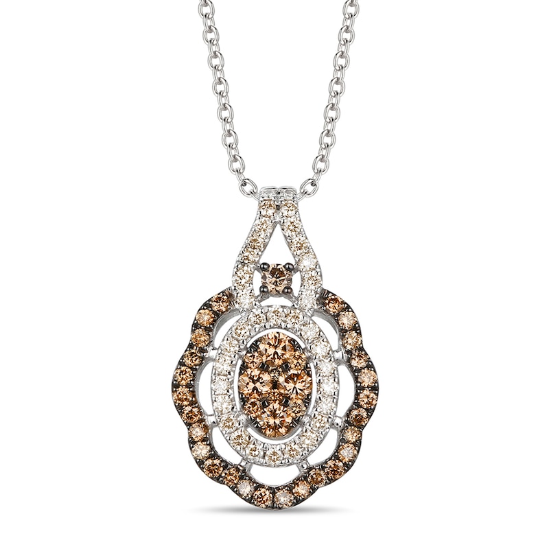 Main Image 1 of Le Vian Diamond Necklace 1-1/6 ct tw Round 14K Vanilla Gold