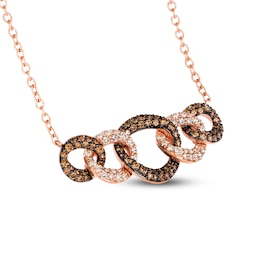 Le Vian Diamond Links of Love Necklace 1-7/8 ct tw Round 14K Strawberry Gold 22"