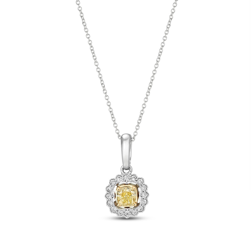 Main Image 1 of Le Vian Sunny Yellow Diamond Necklace 1/2 ct tw 14K White Gold