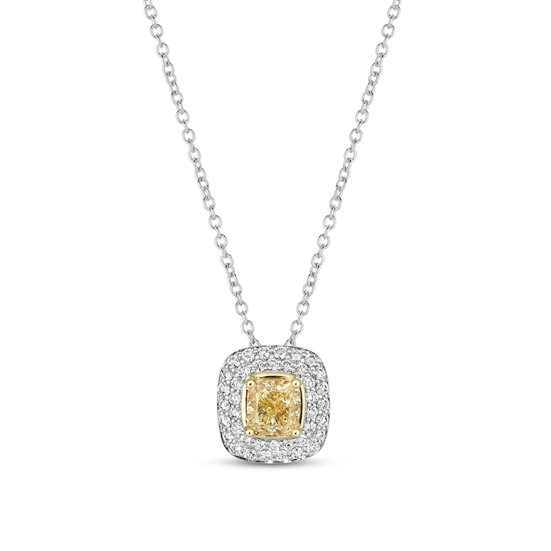 Main Image 1 of Le Vian Sunny Yellow Diamond Necklace 7/8 ct tw 14K White Gold