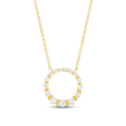 Diamond Pendant Necklace 1/2 ct tw Round 18K Yellow Gold