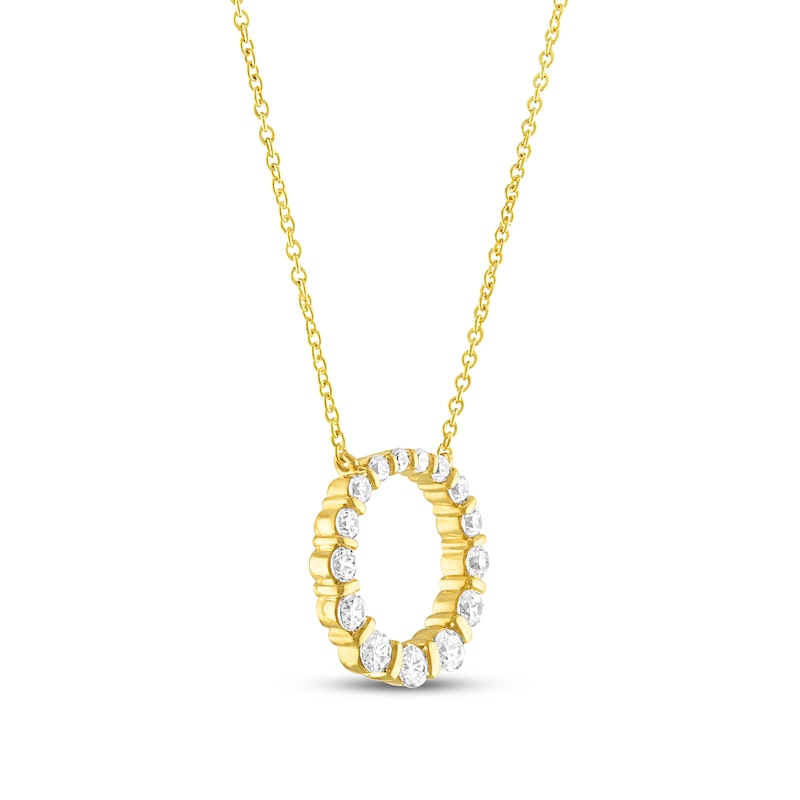 Hearts Desire Diamond Pendant Necklace 1/2 ct tw Round 18K Yellow Gold