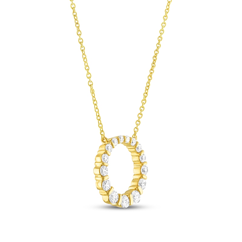 Diamond Pendant Necklace 1/2 ct tw Round 18K Yellow Gold