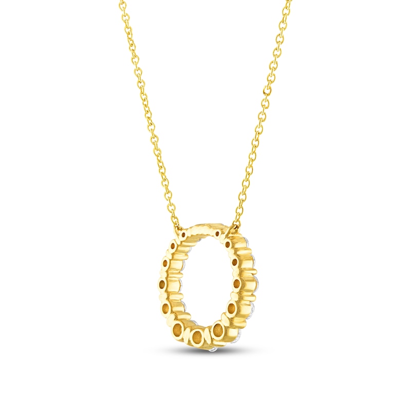 Main Image 3 of Diamond Pendant Necklace 1/2 ct tw Round 18K Yellow Gold